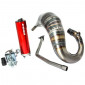 EXHAUST FOR 50cc MOTORBIKE VOCA CROSS ROOKIE FOR RIEJU 50 MRT (TOP MOUNTING - RED ALUMINIUM SILENCER)