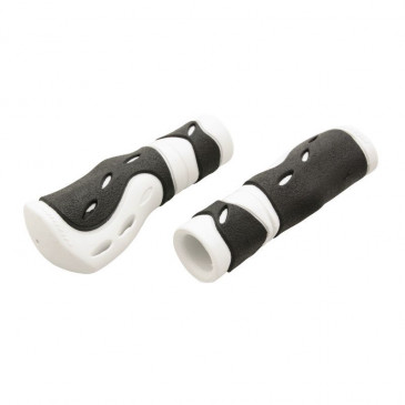 POIGNEE CITY/VTC PROGRIP 989 BLANC/NOIR Ø22mm L120mm (PAIRE)