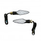 TURN SIGNAL FOR MOTORBIKE- AVOC HIRO 18 LEDS ABS BODY - TRANSPARENT/BLACK (Long 99mm / H 30mm (Wd 40mm) (EEC APPROVED) (Pair)