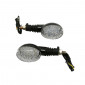 TURN SIGNAL FOR MOTORBIKE- AVOC ISUMI 18 LEDS ABS BODY - TRANSPARENT/BLACK (Long 110mm / H 43mm (Wd 54mm) (EEC APPROVED) (Pair) 3700948101810
