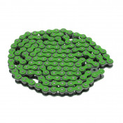 CHAINE MOTO VOCA 420 RENFORCE COULEUR VERT 136 MAILLONS 3700948184202
