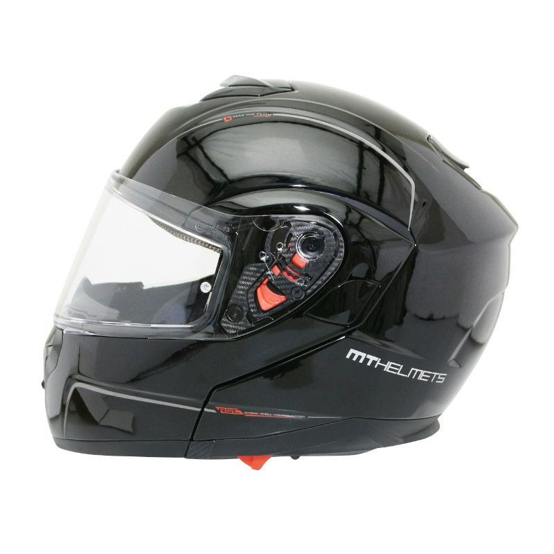 HELMETFLIPUP MT ATOM SV (DOUBLE VISORS) SOLID BLACK GLOSS M P2R