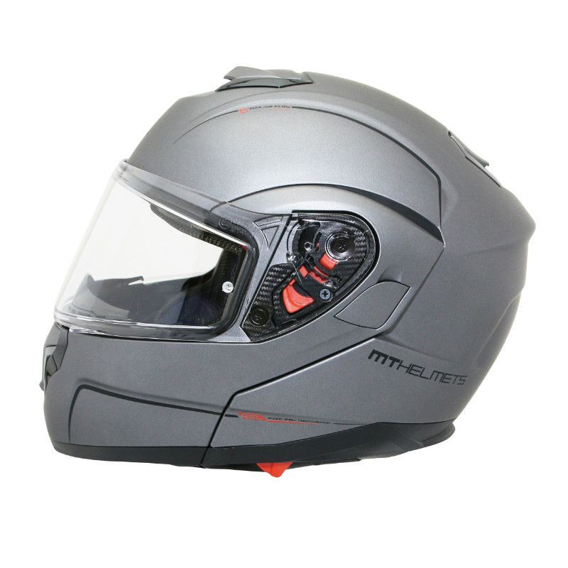HELMETFLIPUP MT ATOM SV (DOUBLE VISORS) SOLID TITANIUM MATT L P2R