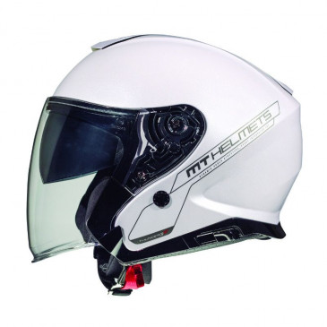 CASQUE JET MT THUNDER 3 SV DOUBLE ECRANS UNI BLANC NACRE BRILLANT L 8434639017344