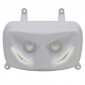 DOUBLE OPTIQUE SCOOT REPLAY RR8 POUR MBK 50 BOOSTER 2004>/YAMAHA 50 BWS 2004> BLANC AVEC LEDS BLANCHES **