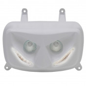 DOUBLE OPTIQUE SCOOT REPLAY RR8 POUR MBK 50 BOOSTER 2004>/YAMAHA 50 BWS 2004> BLANC AVEC LEDS BLANCHES ** 3700948033494