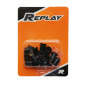 FAIRING KIT FASTENER - REPLAY - ALUMINIUM CROWNED SCREW M5X16 - BLACK + PLASTIC WASHERS + RUBBER CAPS (x8) 3700948103395