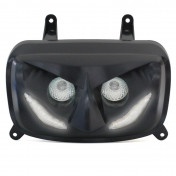 TWIN HEADLIGHTS REPLAY RR8 FOR MBK 50 BOOSTER 2004>/YAMAHA 50 BWS 2004> BLACK - WHITE LEDS ** 3700948033524