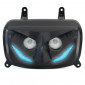 DOUBLE OPTIQUE SCOOT REPLAY RR8 POUR MBK 50 BOOSTER 2004>/YAMAHA 50 BWS 2004> NOIR AVEC LEDS BLEU **