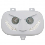 DOUBLE OPTIQUE SCOOT REPLAY RR8 POUR MBK 50 BOOSTER 1999>2003/YAMAHA 50 BWS 1999>2003 BLANC AVEC LEDS BLANCHES ** 3700948033456
