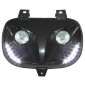 TWIN HEADLIGHTS REPLAY RR8 FOR MBK 50 BOOSTER 1999>2003/YAMAHA 50 BWS 1999>2003 BLACK - CLEAR LEDS **