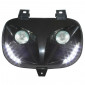DOUBLE OPTIQUE SCOOT REPLAY RR8 POUR MBK 50 BOOSTER 1999>2003/YAMAHA 50 BWS 1999>2003 NOIR AVEC LEDS BLANCHES ** 3700948033470