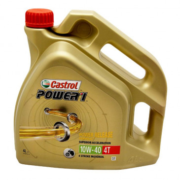 OIL FOR 4 STROKE ENGINE CASTROL POWER 1 4T 10W-40 (4 L) (PART SYNTHETIC)
