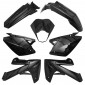 CARROSSERIE/CARENAGE 50 A BOITE ADAPTABLE RIEJU 50 MRT 2009>2021, MRT ENDURO 2009>2021, MRT PRO 2009>2021, MRT SM 2009>2021 NOIR BRILLANT (KIT 7 PIECES) -P2R- 3700948103685