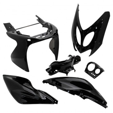 FAIRINGS/BODY PARTS FOR SCOOT MBK 50 NITRO 1997>2012/YAMAHA 50 AEROX 1997>2012 BLACK GLOSS (6 PARTS KIT) 3700948046685