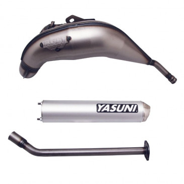 EXHAUST FOR 50cc MOTORBIKE YASUNI CROSS MAX ALUMINIUM FOR DERBI 50 SENDA, SENDA R 2000>, SUPERMOTARD 2000/GILERA 50 SMT 2000>, RCR 2000>/BULTACO ASTRO, LOBITO - TOP MOUNTING (ALUMINIUM SILENCER) -TUB230X- 8404008007894