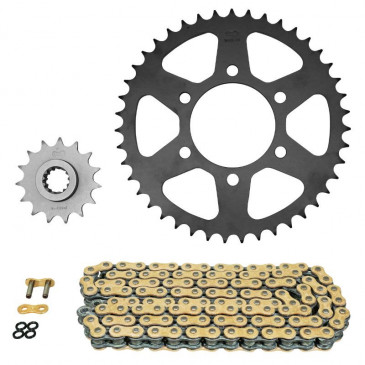 CHAIN AND SPROCKET KIT FOR KAWASAKI 750 Z 2004>2014 (STEEL) 15x43 (Ø SPROCKET 80/104/10.5) (OEM SPECIFICATIONS)-AFAM- 5400598040832