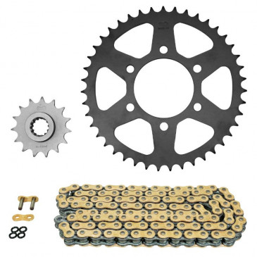 KIT CHAINE ADAPTABLE KAWASAKI 750 Z750 2004>2014 520 15x43 (DIAM COURONNE 80/104/10.5) (DEMULTIPLICATION ORIGINE) -AFAM-