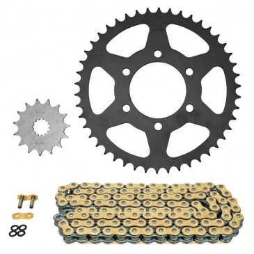 KIT CHAINE ADAPTABLE KAWASAKI 650 ER-6N 2006>2016 520 15x46 (DIAM COURONNE 80/104/10.5) (DEMULTIPLICATION ORIGINE) -AFAM-