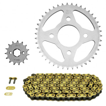 KIT CHAINE ADAPTABLE HONDA 125 CM C 1983>1999 428 15x43 (DIAM COURONNE 58/90/10.5) (DEMULTIPLICATION ORIGINE) -AFAM- 5400598029110