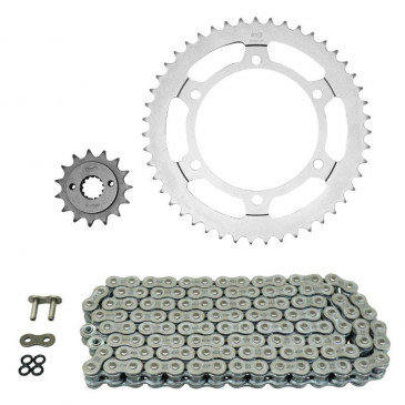 KIT CHAINE ADAPTABLE HONDA 600 XLV TRANSALP 1989>2000 525 15x47 (DIAM COURONNE 130/150/10.5) (DEMULTIPLICATION ORIGINE) -AFAM-