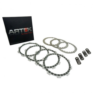 DISQUE D'EMBRAYAGE 50 A BOITE ARTEK K2 RENFORCE KEVLAR POUR MINARELLI 50 AM6 / MBK 50 X-POWER, X-LIMIT / YAMAHA 50 TZR, DTR / PEUGEOT 50 XPS, XR6 / RIEJU 50 RS1 / BETA 50 RR (KIT COMPLET) 3700948104804