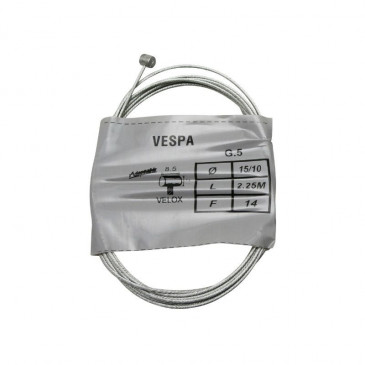 CABLE FOR VESPA HAND SHIFT GEAR - VELOX - Ø 15/10 L 2.25M (HEAD Ø 5,5 x 6,5) (25 IN BOX) 3660429943189