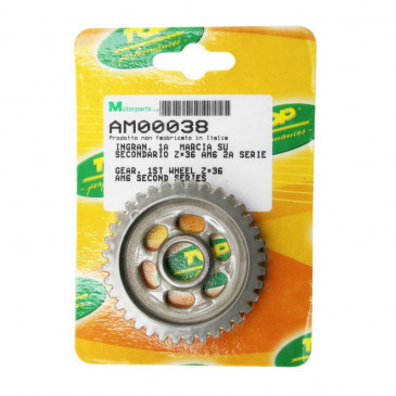 GEARBOX SPROCKET FOR MINARELLI 50 AM6 36 TEETH 1st SECONDARY SHAFT - SERIE 2 -TOP PERF AS ORIGINAL- 3700948166567