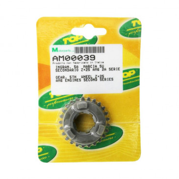 GEARBOX SPROCKET FOR MINARELLI 50 AM6 25 TEETH 5th SECONDARY SHAFT SERIE 2 -TOP PERF AS ORIGINAL-