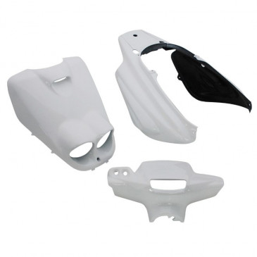 CARROSSERIE/CARENAGE SCOOT ADAPTABLE MBK 50 BOOSTER NG, ROCKET ANCIEN MODELE/YAMAHA 50 BWS BUMP, SPY ANCIEN MODELE BLANC BRILLANT (KIT 5 PIECES) -P2R- 3700948046623
