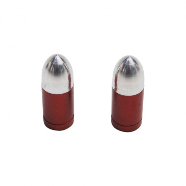 VALVE CAP-SCHRADER - REPLAY "BOMB" RED (PAIR)