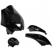 CARROSSERIE/CARENAGE SCOOT ADAPTABLE PEUGEOT 50 LUDIX POUR COMPTEUR TRIANGULAIRE NOIR BRILLANT (KIT 5 PIECES) -P2R- 3700948046746