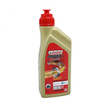 OIL FOR 4 STROKE ENGINE - CASTROL POWER 1 SCOOTER 4 5W-40 (1 L) 100% SYNTHETIC - RECOMMENDED BY PIAGGIO