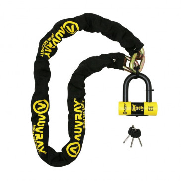 ANTITHEFT- CHAIN LOCK AUVRAY XTREM 1.40 M - Ø 13.5 mm + U LOCK XTREM MINI (FULL SRA APPROVED)