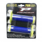 GRIP- PROGRIP OFF ROAD 708 TRIPLE DENSITY ELECTRIC BLUE/YELLOW FLUO 115mm ( LOCK ON) (SUPPLIED WITH 5 DIFFERENT THROTTLE CAMS) (PAIR) (CROSS/MX)