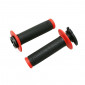 REVETEMENT POIGNEE PROGRIP MOTO OFF ROAD 708 DOUBLE DENSITE NOIR/ROUGE CLOSED END 115mm (AVEC LOCK ON - LIVRER AVEC 5 EMBOUTS) (CROSS/MX) (PAIRE) 0801766091307