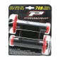 GRIP- PROGRIP OFF ROAD 708 TRIPLE DENSITY BLACK/RED 115mm ( LOCK ON) (SUPPLIED WITH 5 DIFFERENT THROTTLE CAMS) (PAIR) (CROSS/MX)