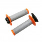 GRIP- PROGRIP OFF ROAD 708 TRIPLE DENSITY GREY/ORANGE 115mm (LOCK ON) (SUPPLIED WITH 5 DIFFERENT THROTTLE CAMS) (PAIR) (CROSS/MX) 0801766091314