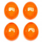 LENS FOR FLASHER FOR SCOOT PEUGEOT 50 LUDIX, TKR FURIOUS, XP6 FRONT+REAR ORANGE (x4) -REPLAY 3700948031148