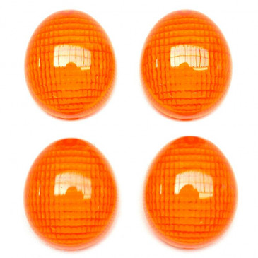 CABOCHON CLIGNOTANT SCOOT ADAPTABLE PEUGEOT 50 LUDIX, TKR FURIOUS, XP6 AV+AR ORANGE (x4) -REPLAY-