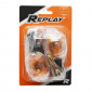 TURN SIGNAL FOR SCOOT MBK 50 BOOSTER 2004>/YAMAHA 50 BWS 2004>-REAR - TRANSPARENT/BLACK -CEE APPROVED- (PAIR) - -REPLAY- 3700948032121