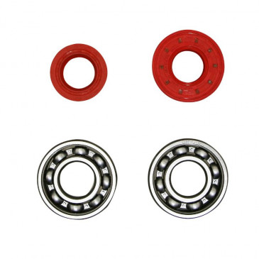 BEARING FOR CRANKSHAFT+SEALS FOR SCOOT P2R FOR MBK 50 BOOSTER, NITRO/YAMAHA 50 BWS, AEROX/APRILIA 50 SR/CPI 50 ARAGON/GENERIC 50 IDEO/KEEWAY 50 FOCUS (KIT 6204 FAG STEEL CASE C3/ RED NITRILE SEALS )