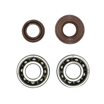 BEARING FOR CRANKSHAFT+SEALS FOR SCOOT P2R RACING POUR MBK 50 BOOSTER, NITRO/YAMAHA 50 BWS, AEROX/APRILIA 50 SR/CPI 50 ARAGON/GENERIC 50 IDEO/KEEWAY 50 FOCUS (KIT 6204 SKF POLYAMID CASE C4/+ VITON SEALS)