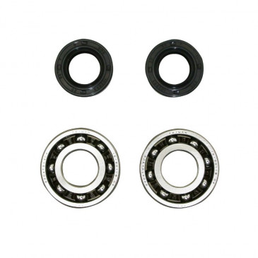 BEARING FOR CRANKSHAFT+SEALS FOR 50cc MOTORBIKE- P2R FOR DERBI 50 SENDA, GPR/GILERA 50 SMT, RCR ( EURO 2 + EURO 3 ENGINE) (KIT 6204 TPI POLYAMID CASE C4/NITRILE JOINT)