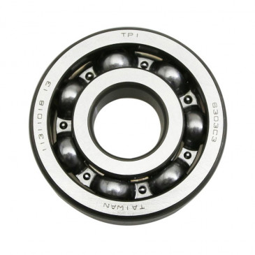 BEARING FOR CRANKSHAFT 6303 (17x47x14) TPI STEEL CASE C3 FOR MINARELLI 50 AM6/MBK 50 X-POWER, X-LIMIT/YAMAHA 50 TZR, DTR, TZR/BETA 50 RR/PEUGEOT 50 XPS/APRILIA 50 RS/RIEJU 50 RS1(SOLD PER UNIT) 3701213410309