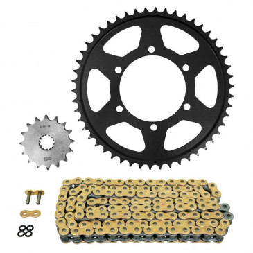 KIT CHAINE ADAPTABLE TRIUMPH 800 TIGER 2011>2019, TIGER ABS 2011>2014 525 16x50 (DIAM COURONNE 106/125/10.5) (DEMULTIPLICATION ORIGINE) -AFAM- 5400598051128