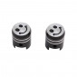 VALVE CAP-SCHRADER - REPLAY "PISTON" BLACK (PAIR)