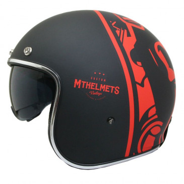 HELMET-OPEN FACE MT LE MANS 2 SV DIVENIRE BLACK/MATT RED S 3700948190500