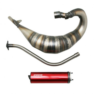 EXHAUST FOR 50cc MOTORBIKE- VOCA CROSS ROOKIE FOR BETA 50 RR 2012> (TOP RIGHT MOUNTING) -(SILENCER ALUMINIUM RED) 3700948184639