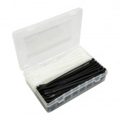 COLLIER DE SERRAGE NYLON TYPE RILSAN 4,8X200mm NOIR ET TRANSPARENT (BOITE DE 200) -P2R- 3700948107478